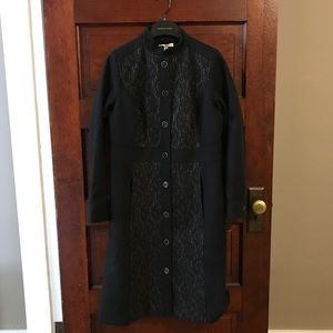 NWOT Issac Mizrahi Black Lace Princess Coat